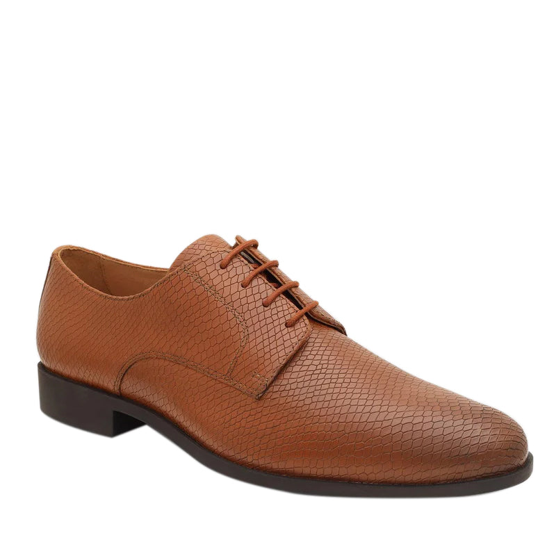 Leather Lace Up Derby Shoes For Men