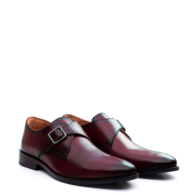 Premium Single Monk Strap Leather Tan Shoe For Men