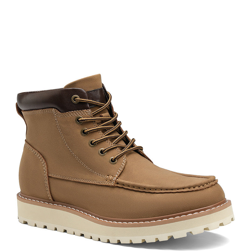 Men s Moc Toe Boot Fashion Comfort Casual Wedge Boot