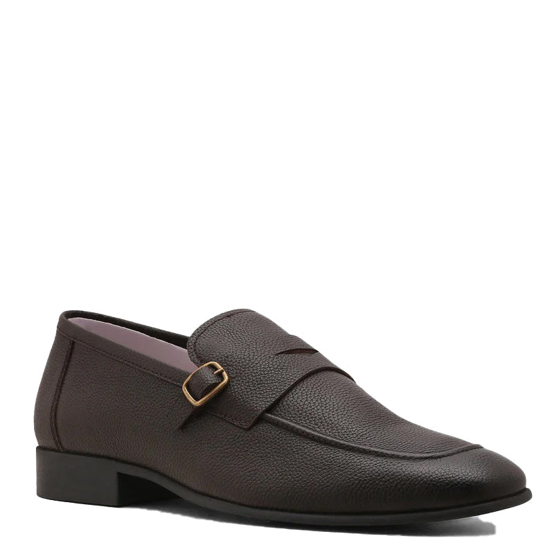 Men Brown Textured Slip On Loafer