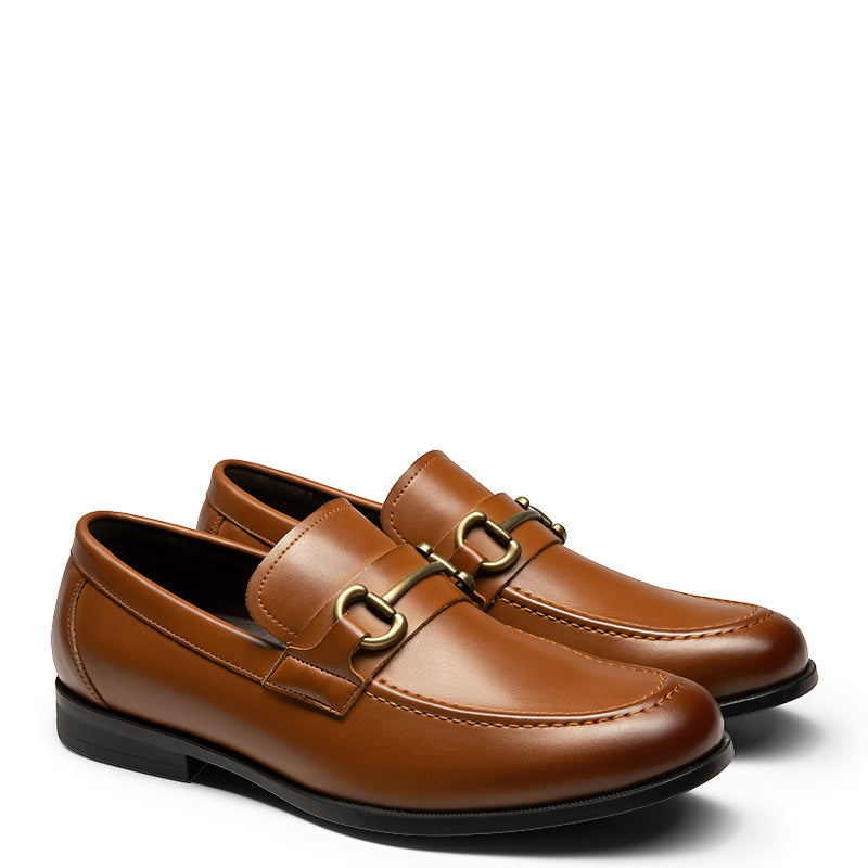 Metallic Slip On Dress Loafer Tan