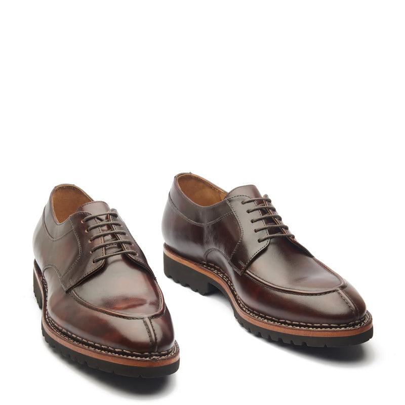 Men Lace Up Leather Derby Shoes