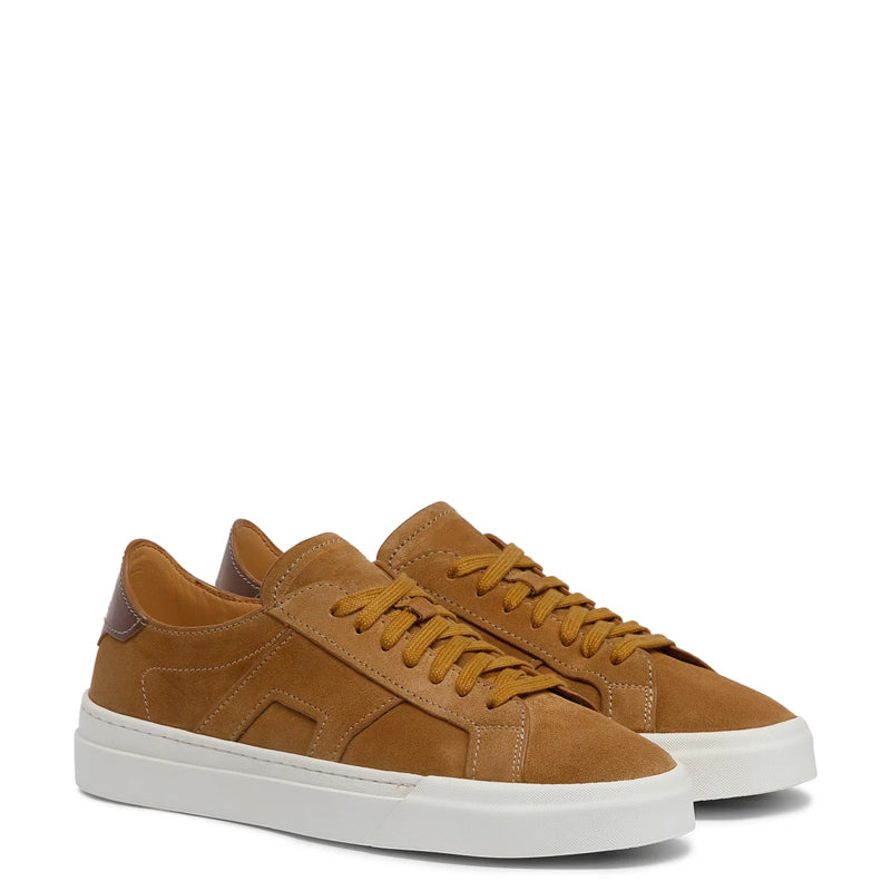 Men Suede Double Buckle Lace Up Sneakers