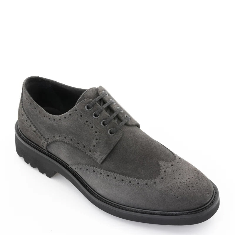Men Suede Lace Up Leather Oxford Shoes