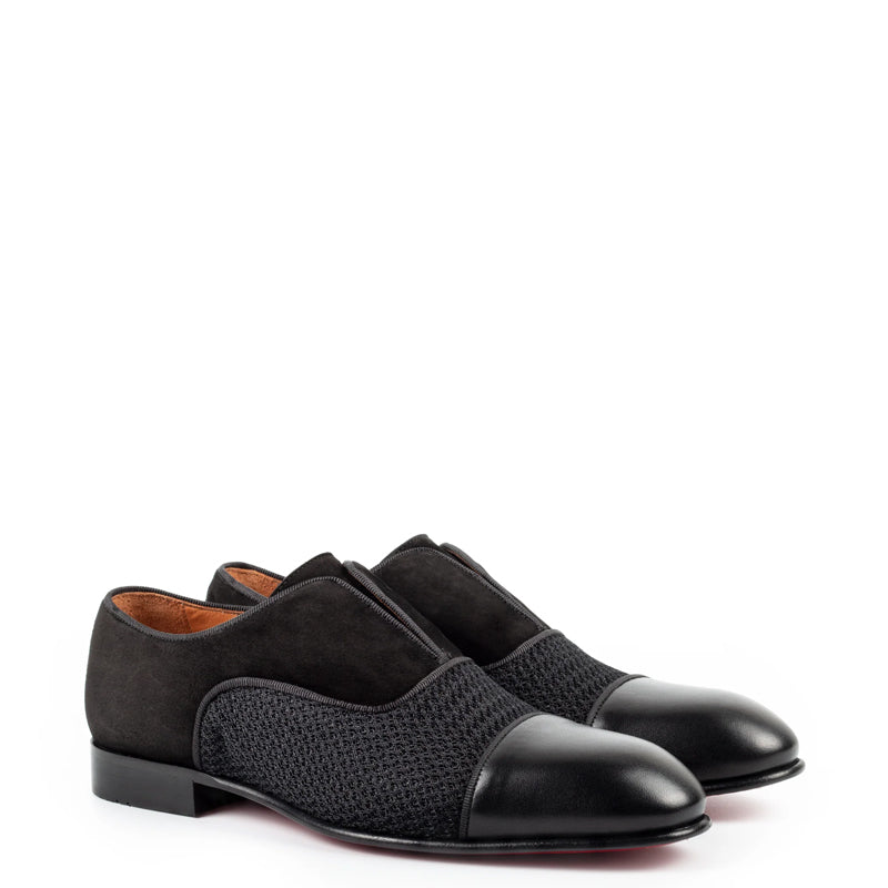 Luxury Suede Leather CapToe Oxford Shoe Black