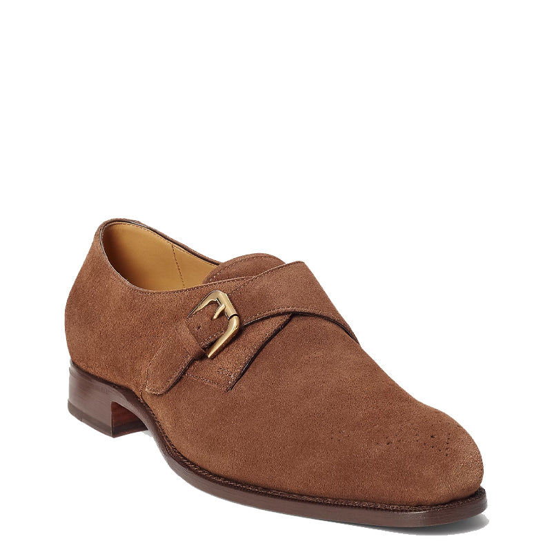 Men Suede Leather Single Monk Strap