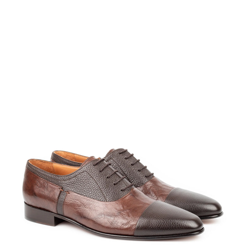Pure Handmade Leather Textured Oxford Shoe