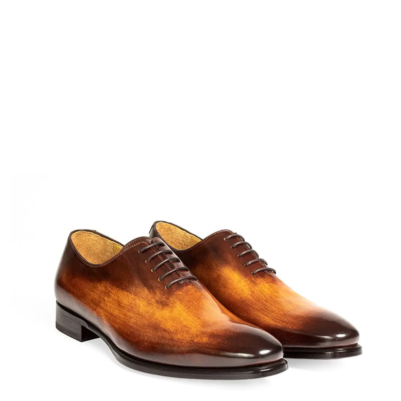 Classic Plain Solid Shiny Leather Oxford Blue Shoe