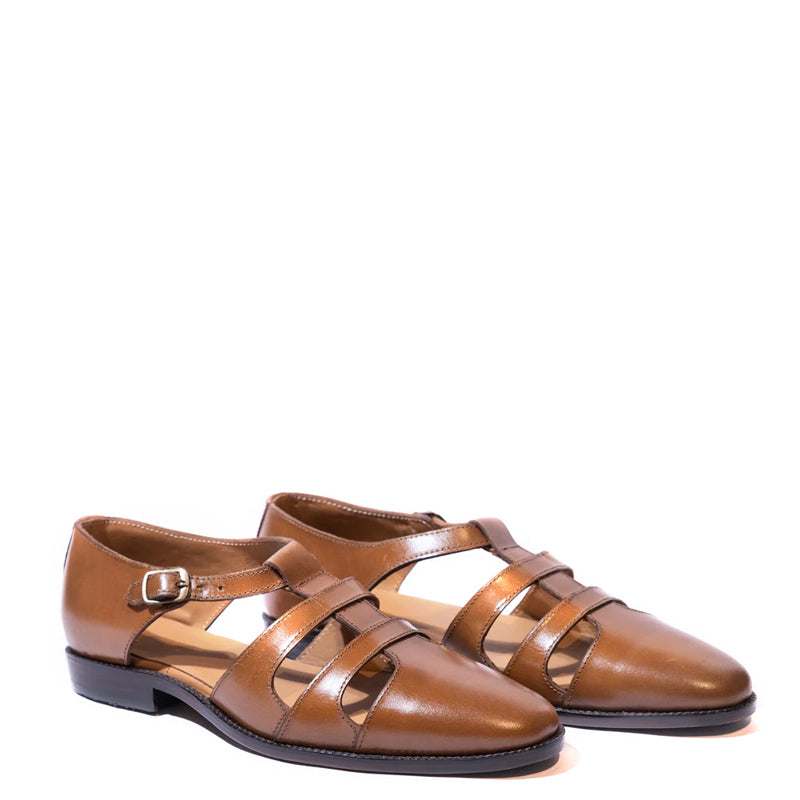 Premium Back Strap Shiny Leather Comfort Sandal