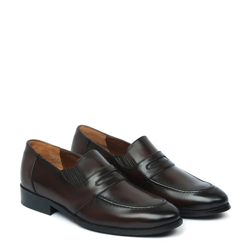 Brown Leather Penny Loafer For Men