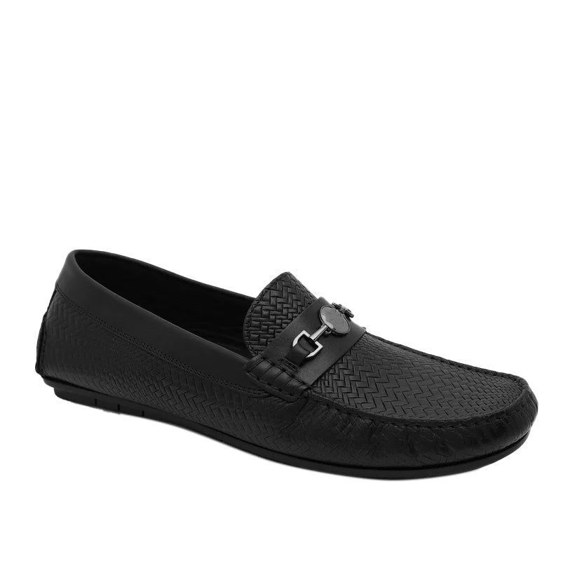 Premium Leather Slip On Black Loafer For Men