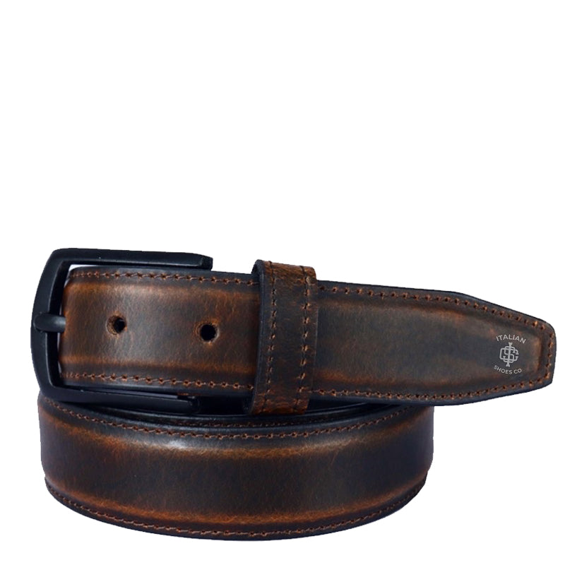 Veracious Leather Belt Yellow Gloss Finish