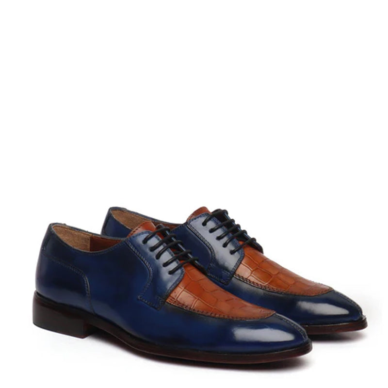 Leather Lace Up Deep Cut Derby Shoes