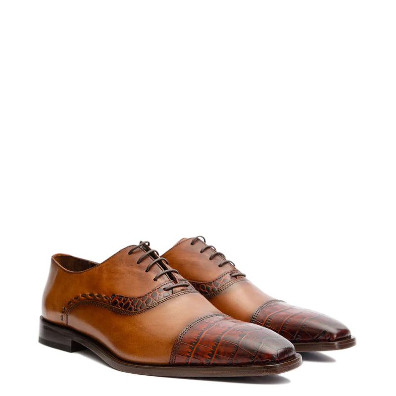 Brown Single Brogue Cap Toe Men s Shoe