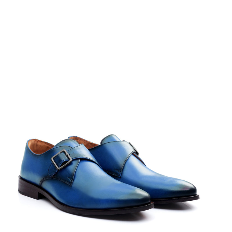 Premium Single Monk Strap Leather Tan Shoe For Men