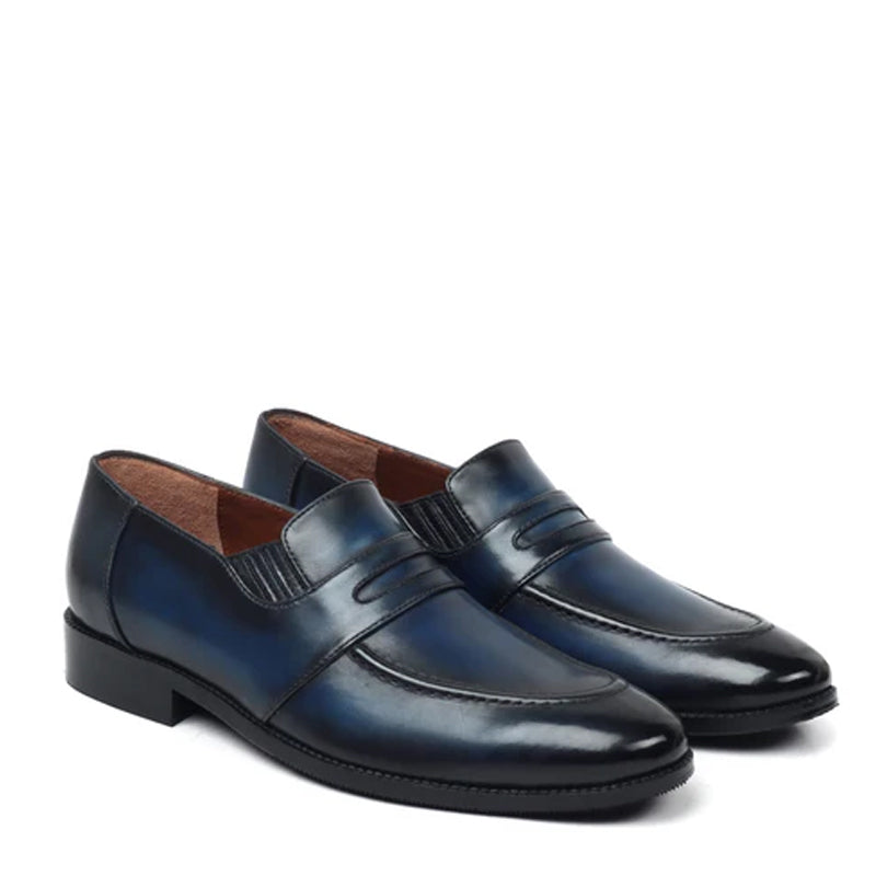 Burgundy Leather Penny Loafer For Men