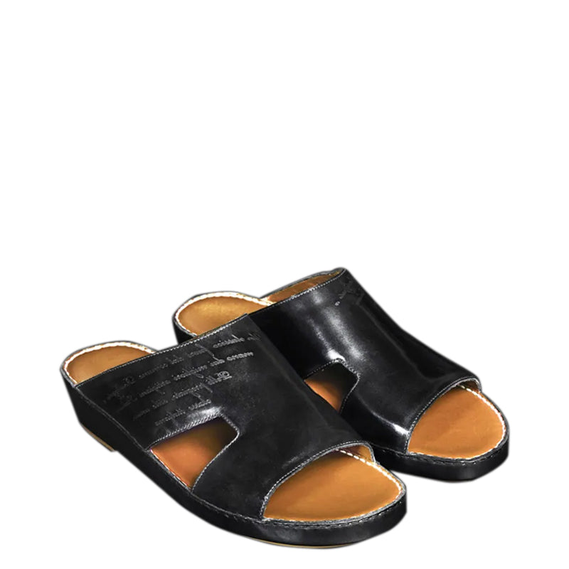 Polished Leather Comfort Arabic Black Sandal
