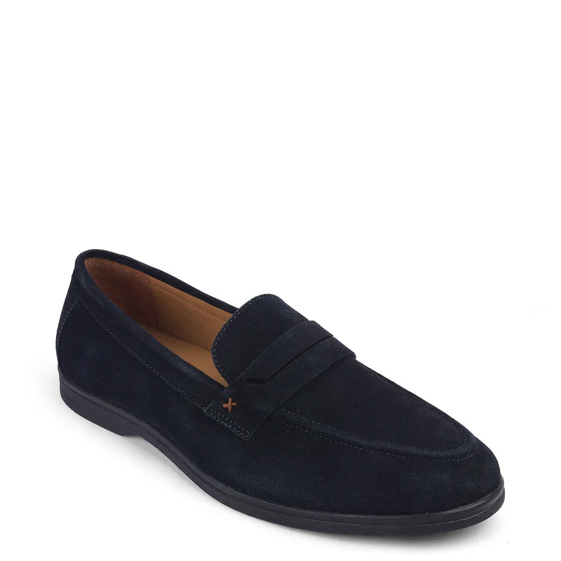 Suede Casual Penny Leather Beige Loafer For Men