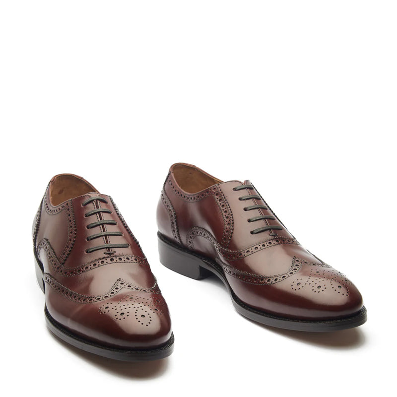 Men Lace-Up Leather Wingtip Oxford Brown Shoe