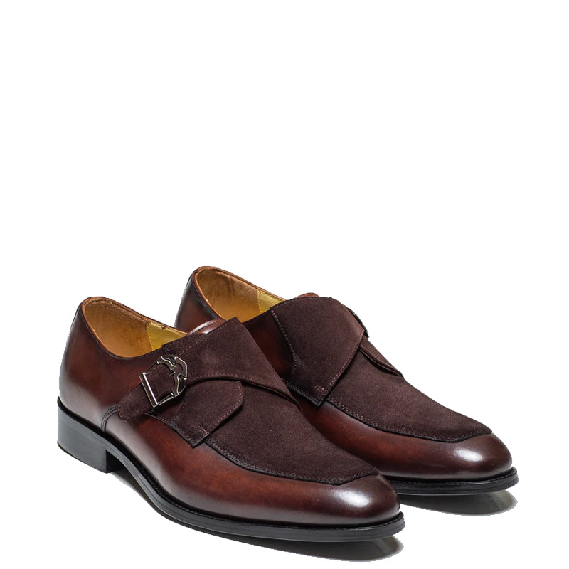 Classic Upper Suede Leather Single MonkStraps Shoe