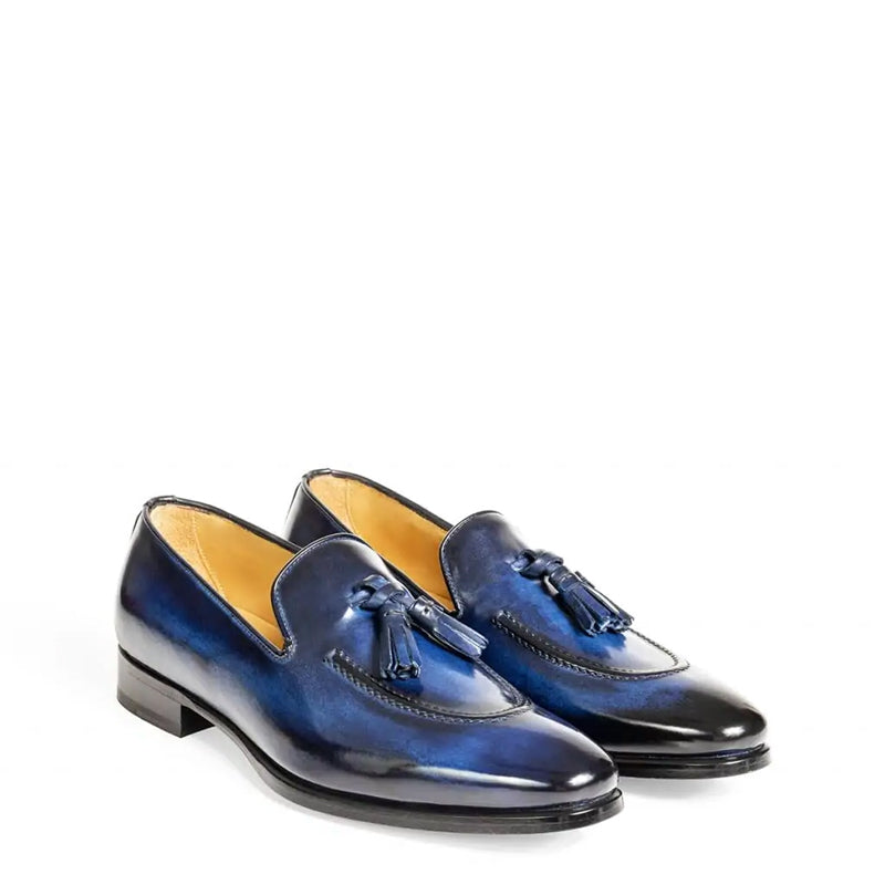 Pure Shiny Leather Tassel Burgundy Loafer