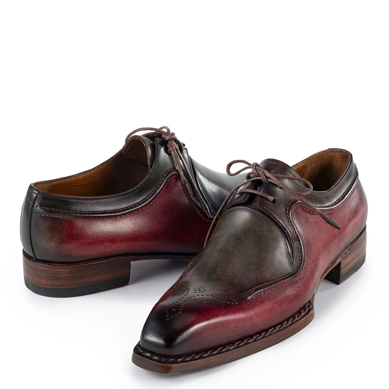 Leather Lace Up Derby Shoes For Men