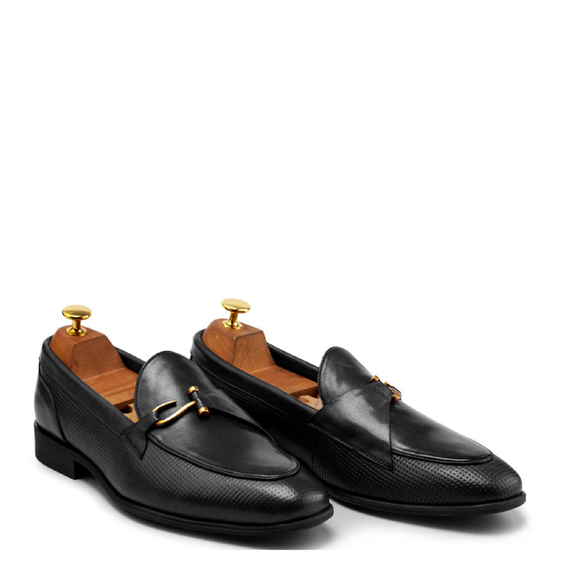 Luxury Pure Leather Brown Loafer With Side Hook