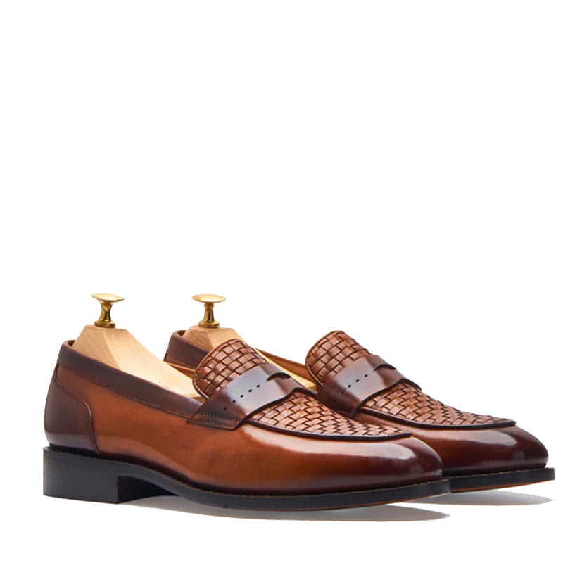 Leather Stacked Loafer for Man