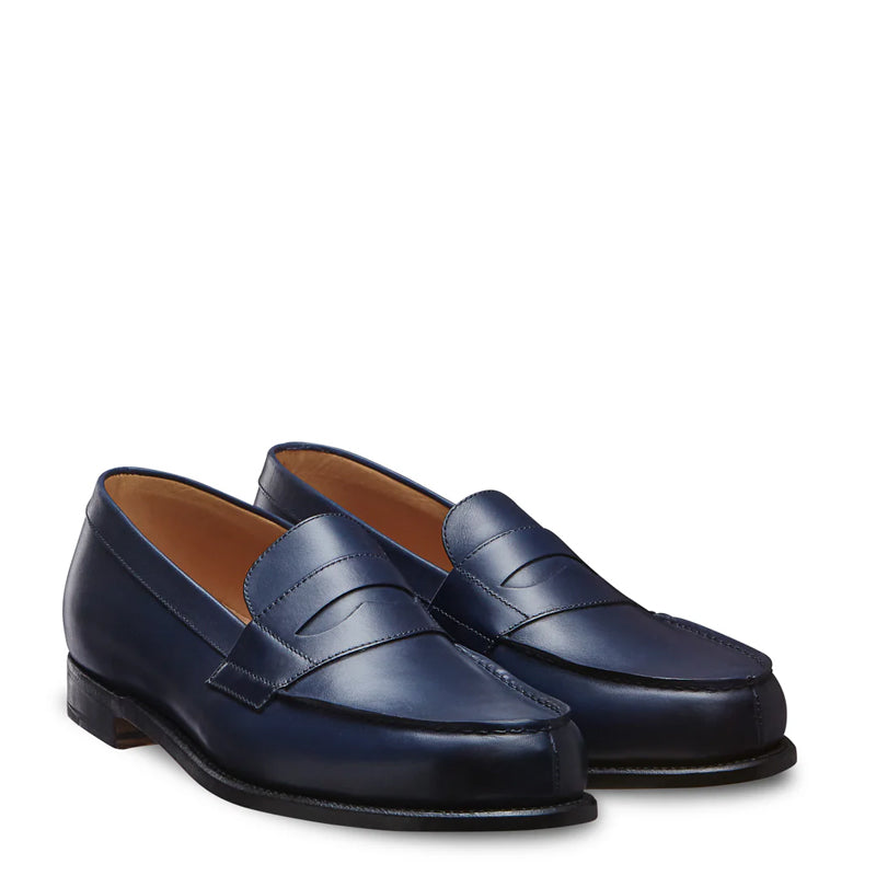 Classic Leather Green Penny Loafer For Men