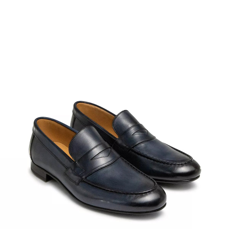 Penny Leather Carlos Loafer Blue For Men