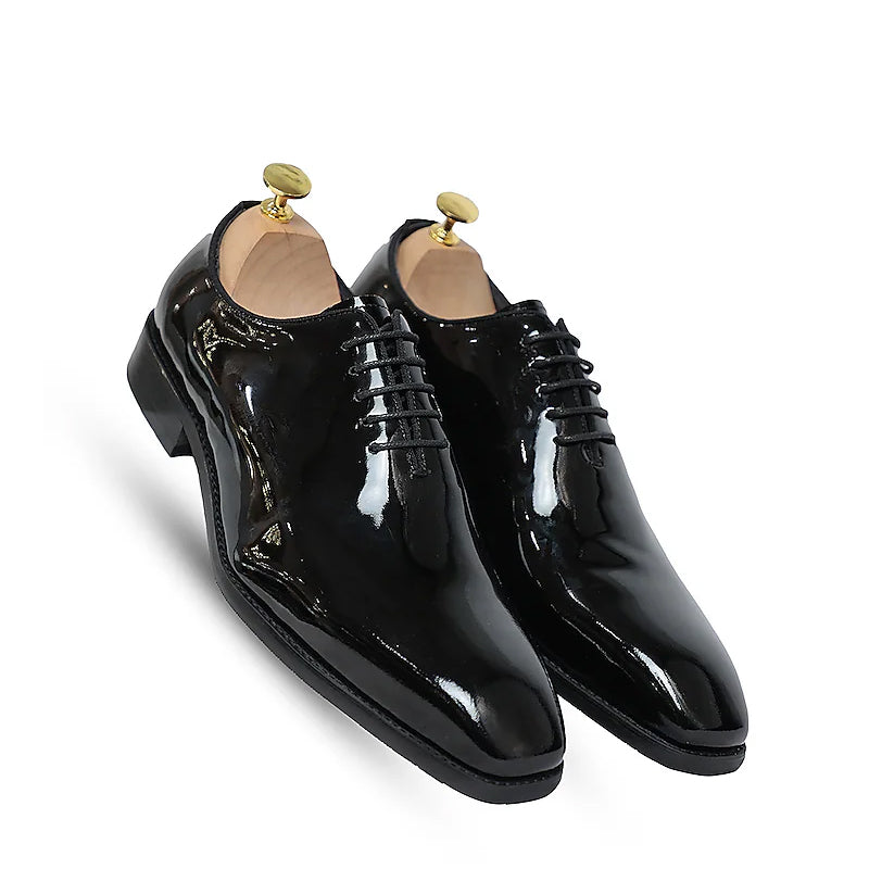 Patent Wholecut Plain Leather Oxford Shoe
