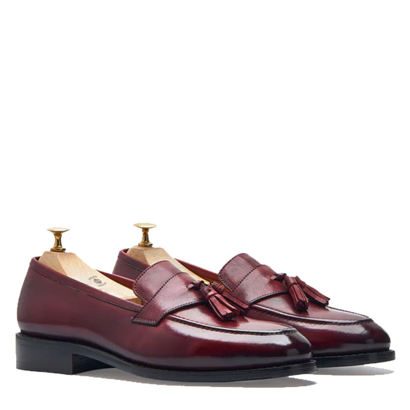 Beatrice Wine Tassel Loafers