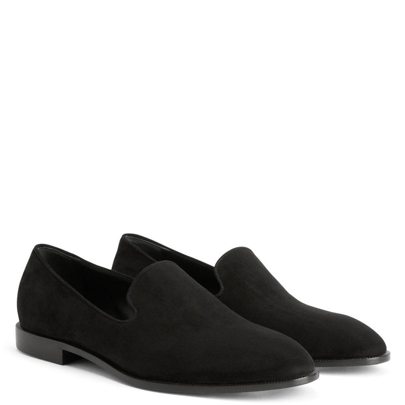 Men Classic Suede Pure Leather Black Loafer