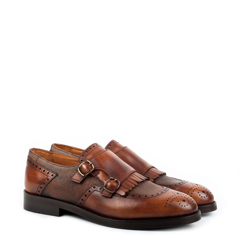 Custom Handmade Leather Double Monk Strap Shoe