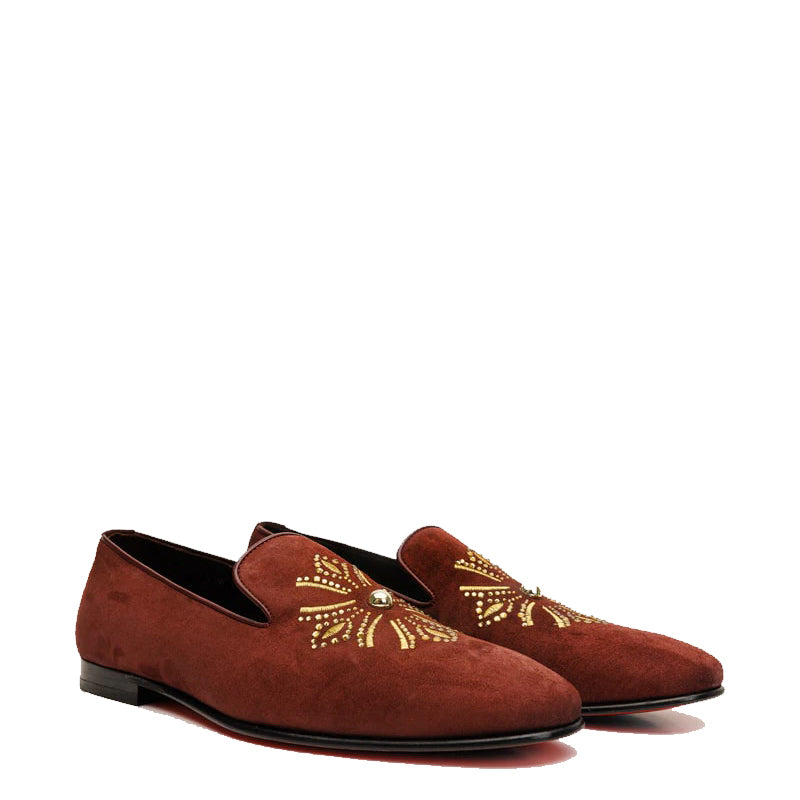 Maroon Suede Slip on Loafer Men Shoe