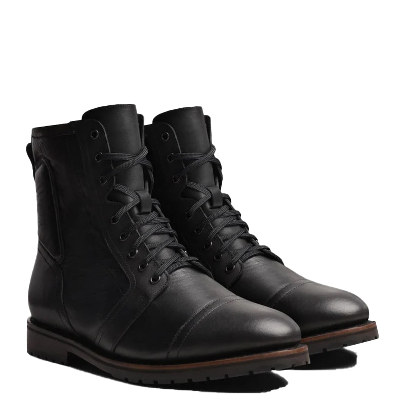 Leather Zip Up High Ankle Boots