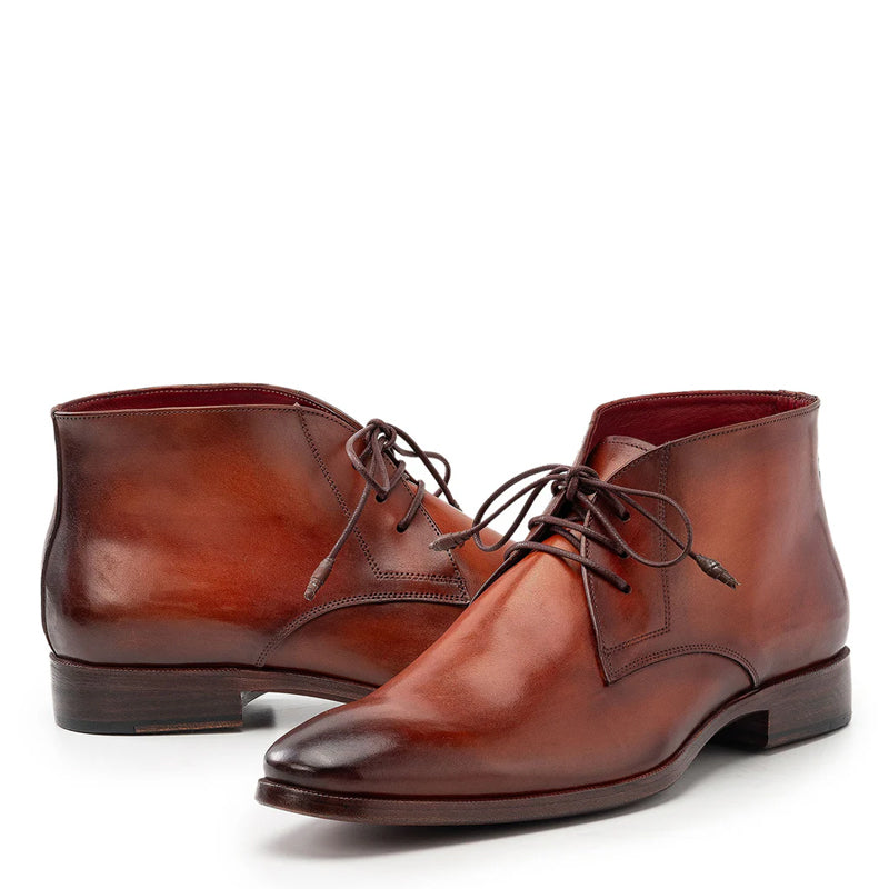 Men Custom Handmade Lace Up Leather Chukkas Boots