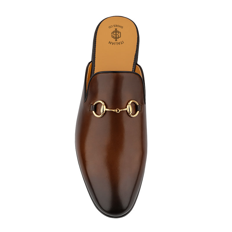 Plain Design Leather Mule