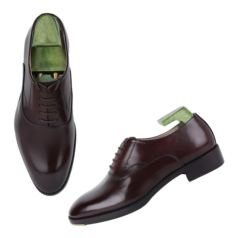 Patina Leather Formal Oxford Shoes For Men