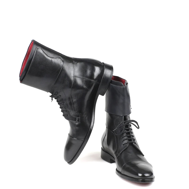 Men Cap-Toe Leather High Ankle Boot