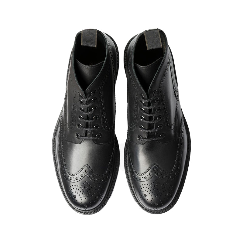 Leather Lace-Up Wingtip High Ankle Burgundy Boot