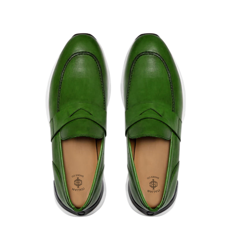 Green Leather Men s Loafers