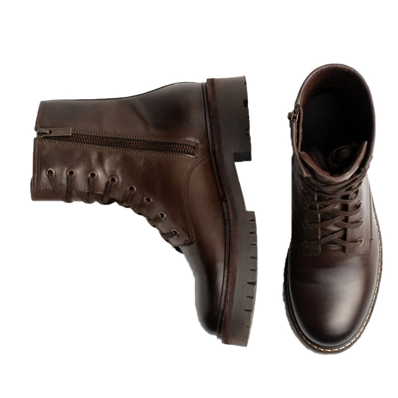 Men High Top Leather Combat Boots
