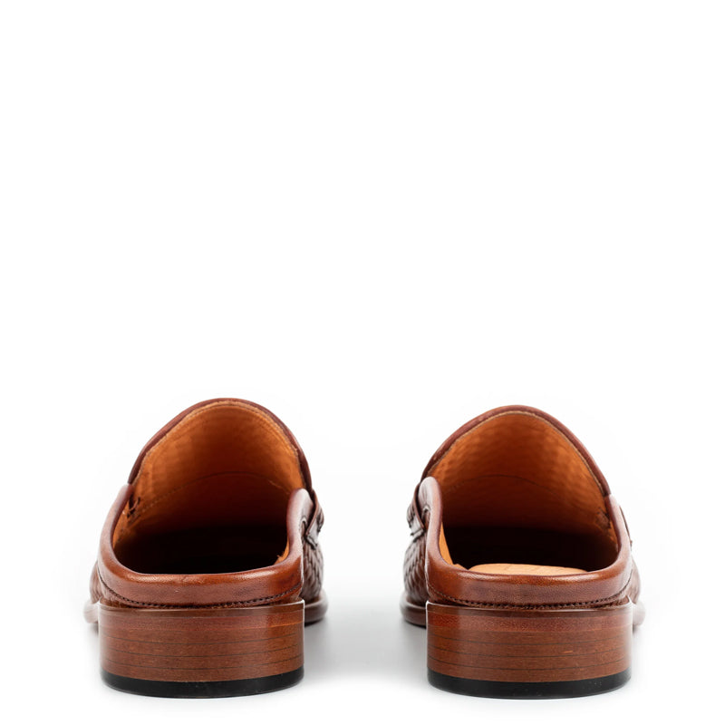 Men Handmade Solid Leather Black Mule