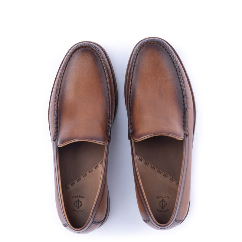 Premium Leather Semiformal Brown Slip On Loafer