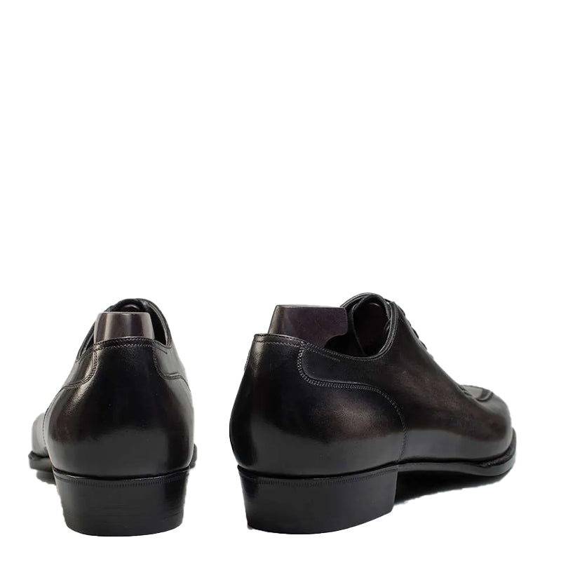 HandPainted Wholecut Split Toe Leather Oxford Tan / Brown Shoe