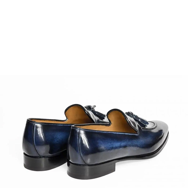 Pure Shiny Leather Tassel Burgundy Loafer