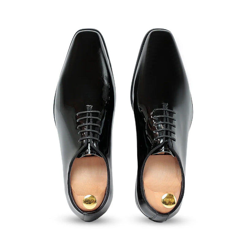 Patent Wholecut Plain Leather Oxford Shoe