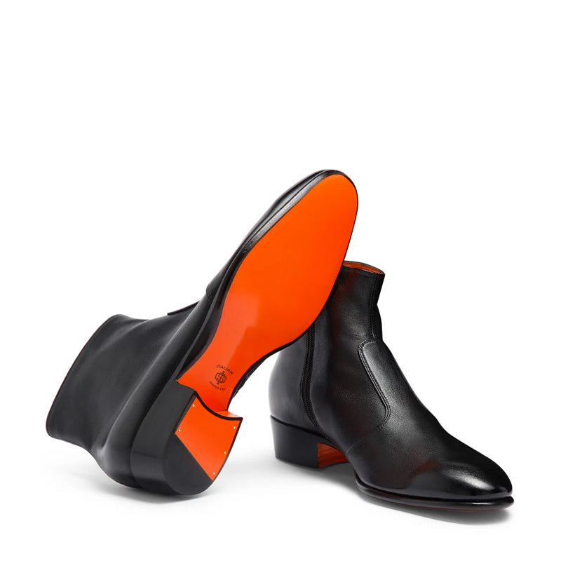 Premium Polished Leather Side Zipper Boot