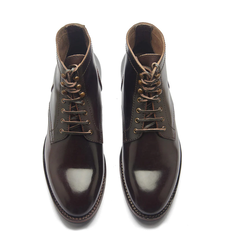 Handmade Lace Up High Leather Ankle Boots